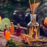aromaterapia llave botellas fragancias natural frutas mesa